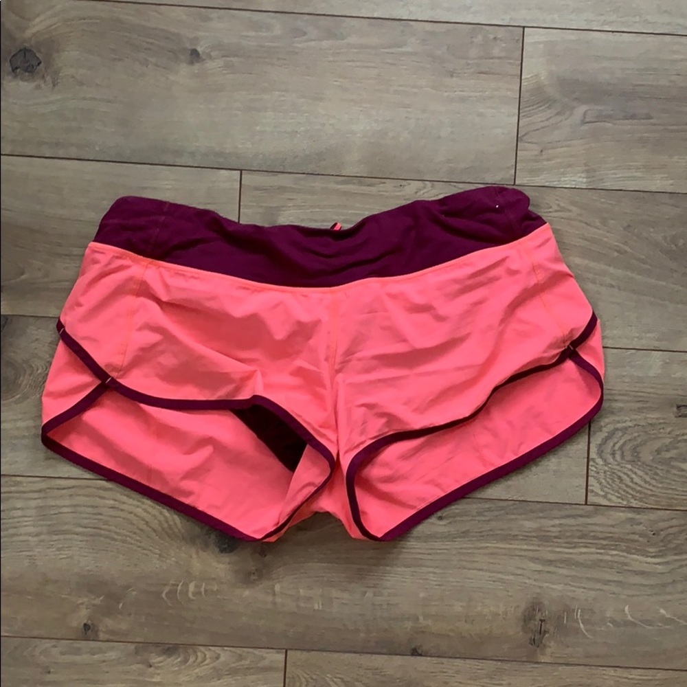 Lululemon running speed shorts pink